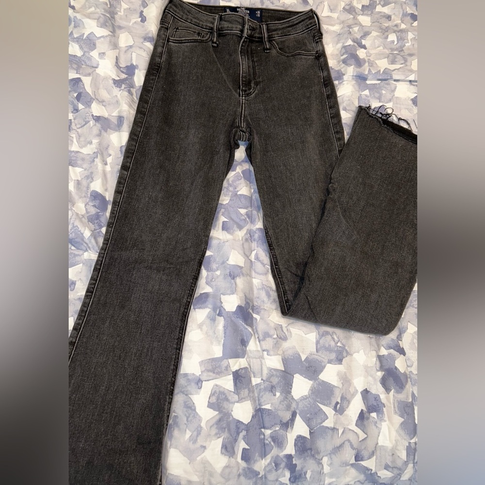Hollister High Rise Black Flared Jeans Women Size 3L